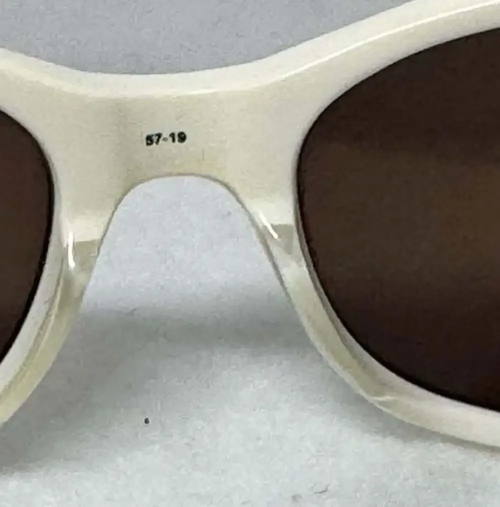 Brighton Women's White Oval Sunglasses  Silver Tone Decorative Scroll Temples